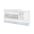 Bed MiniMAX NEW white+baby blue /mattress base - level 2/